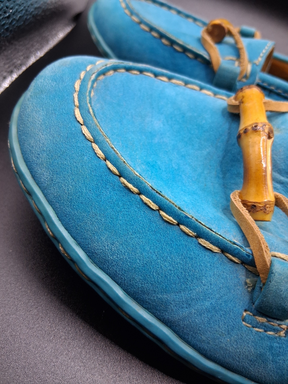 Born Turquoise Leather Loafers with Bamboo-Style Bit - Picture 11 of 12